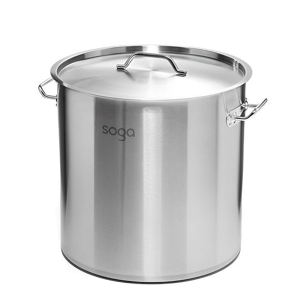 SOGA Stock Pot 50Lt Top Grade Thick Stainless Steel Stockpot 40CM 18/10 Carousel 1