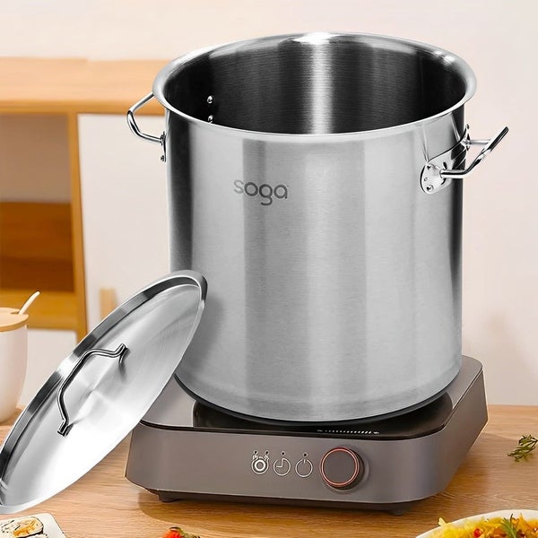 SOGA Stock Pot 50Lt Top Grade Thick Stainless Steel Stockpot 40CM 18/10 Carousel 2