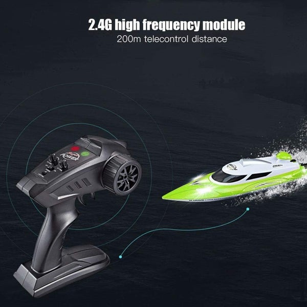 RC Speed Boat Toy, Long Distance Remote Control Boat for Pool and Lakes (Green) Carousel 2