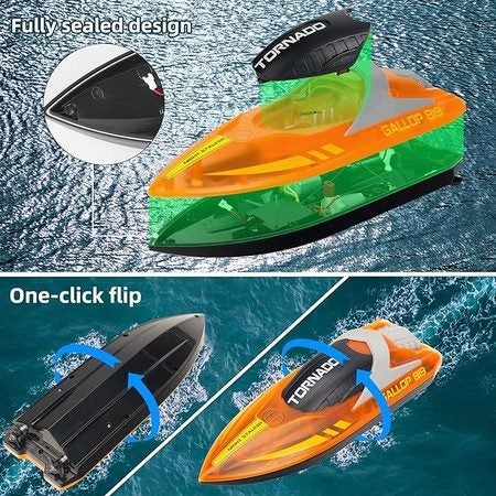 RC Boat for Kids 8 to 12, Fast Remote Control Boat with LED Lights for Adults Carousel 5