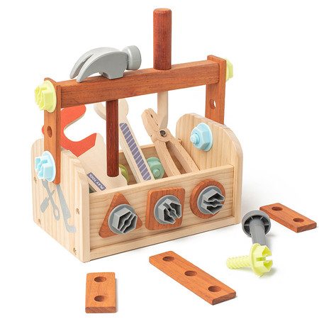 Wooden Tool Set for Kids, Wooden Tool Box for Kids, Educational Building Toys Carousel 2