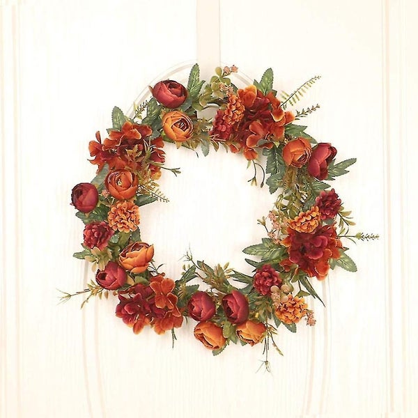 Ruilonghai Autumn Artificial Christmas Wreath Leaf Wreath Front Door Decoration Carousel 1