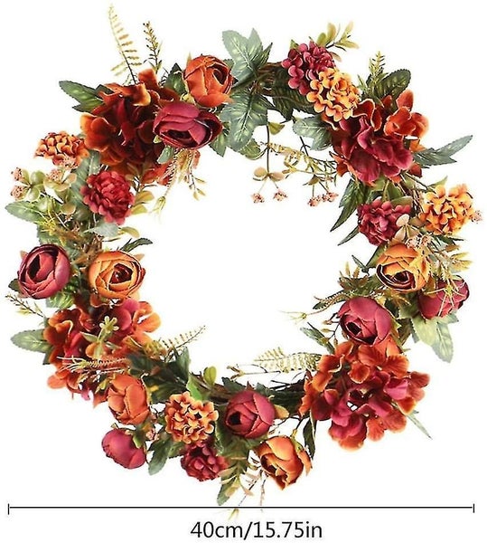 Ruilonghai Autumn Artificial Christmas Wreath Leaf Wreath Front Door Decoration Carousel 4