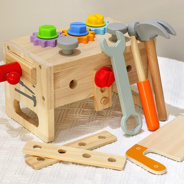 Wooden Tool Set for Kids, 29 Piece Construction Tool Set Toys for 4+ Carousel 1