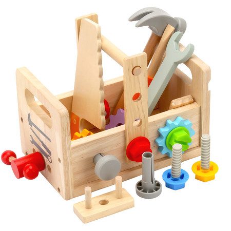 Wooden Tool Set for Kids, 29 Piece Construction Tool Set Toys for 4+ Carousel 2