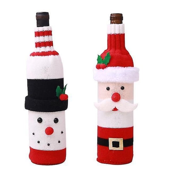 2pcs Christmas Wine Bottle Cover For Family Carousel 1