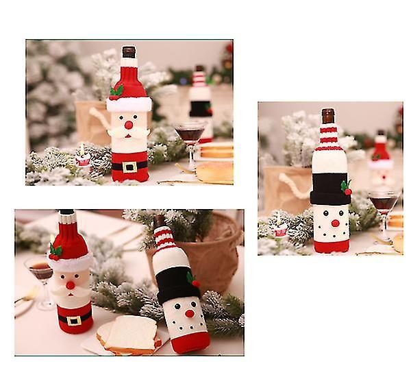 2pcs Christmas Wine Bottle Cover For Family Carousel 2