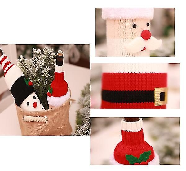 2pcs Christmas Wine Bottle Cover For Family Carousel 4