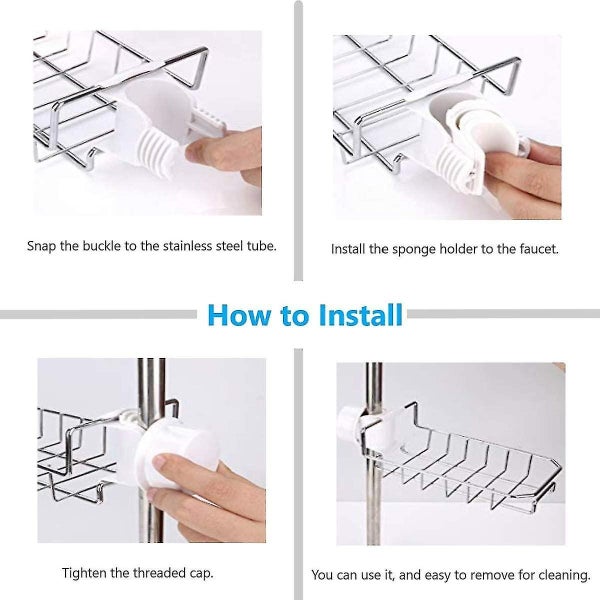 Stainless Steel Kitchen Faucet Non-Slip Storage Rack Carousel 5