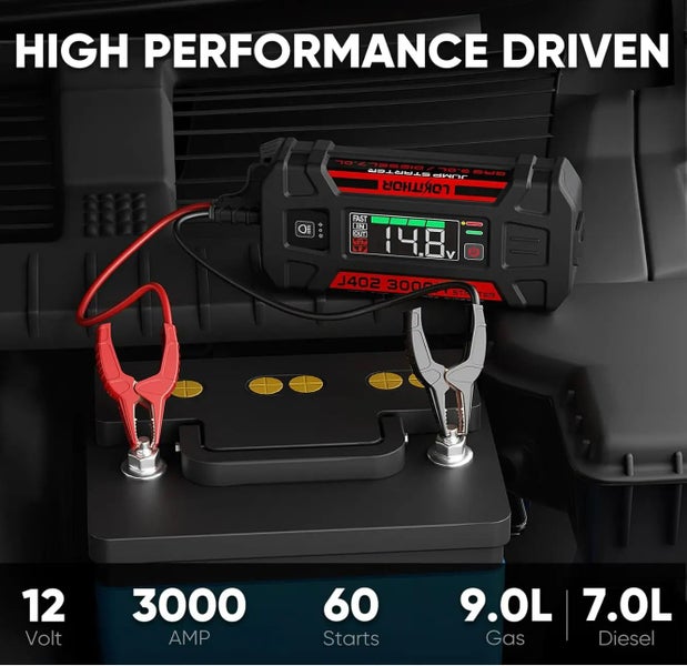 LOKITHOR J402 Jump Starter 3000A 12V 24000mAh Car Starter for Upto 9L Gas and... Carousel 2