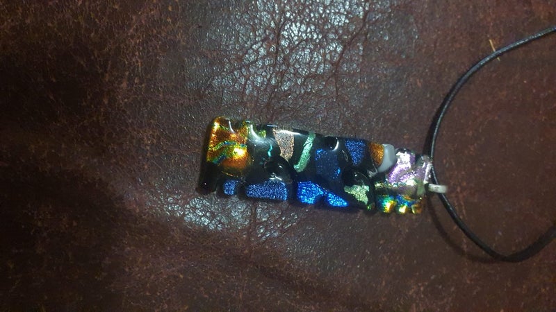 Vintage Art Glass Pendant Necklace Carousel 2