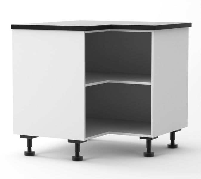 Kitchen Corner Cabinet 900x900 corner melamine mat white Carousel 2