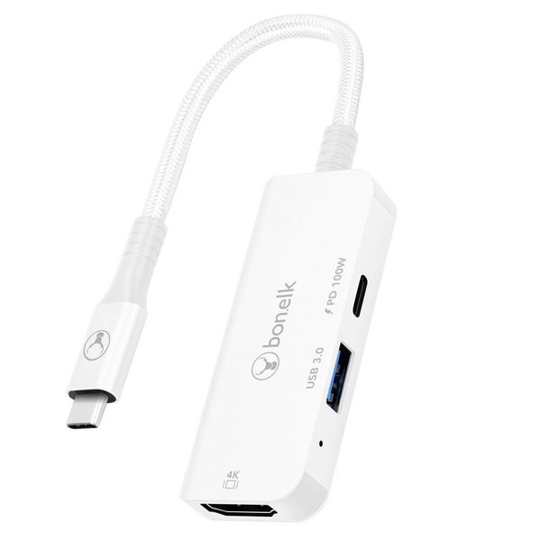 Bonelk Long-Life 3-in-1 Multiport Hub (White) Carousel 1