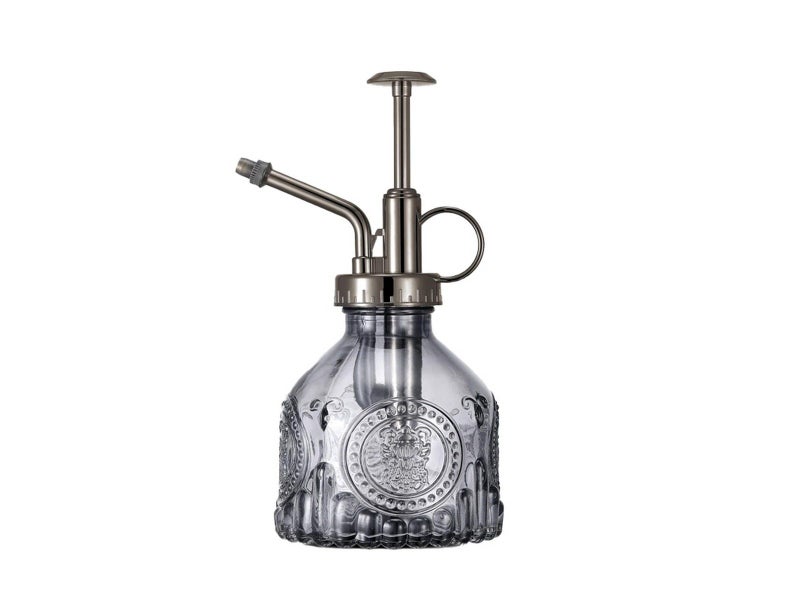 1Pc Glass Plant Mister Spray Bottle Watering Bottle with Top Pump - Grey Carousel 1