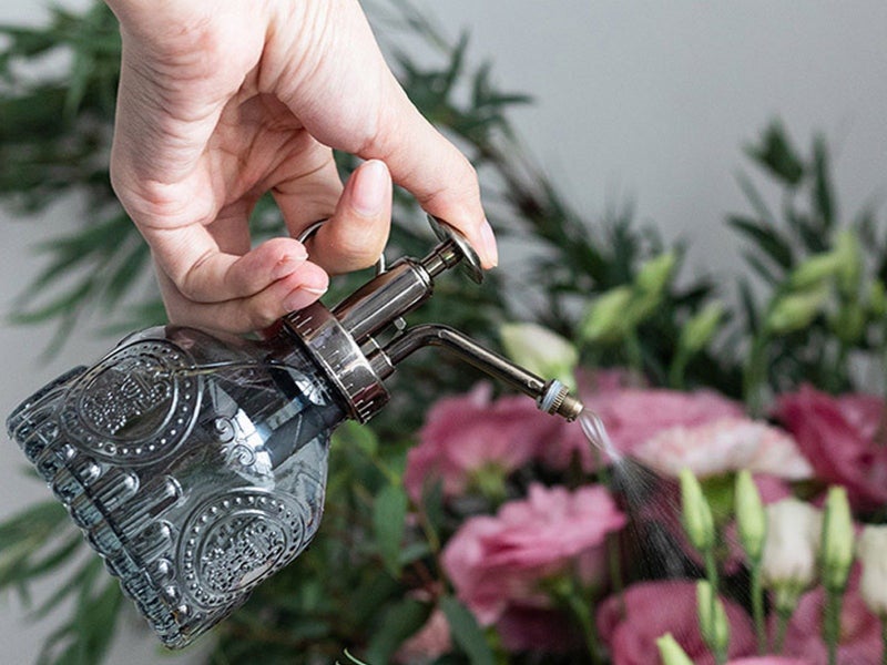 1Pc Glass Plant Mister Spray Bottle Watering Bottle with Top Pump - Grey Carousel 3