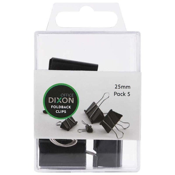 Dixon Foldback Clips 25mm Pack 5 Carousel 1