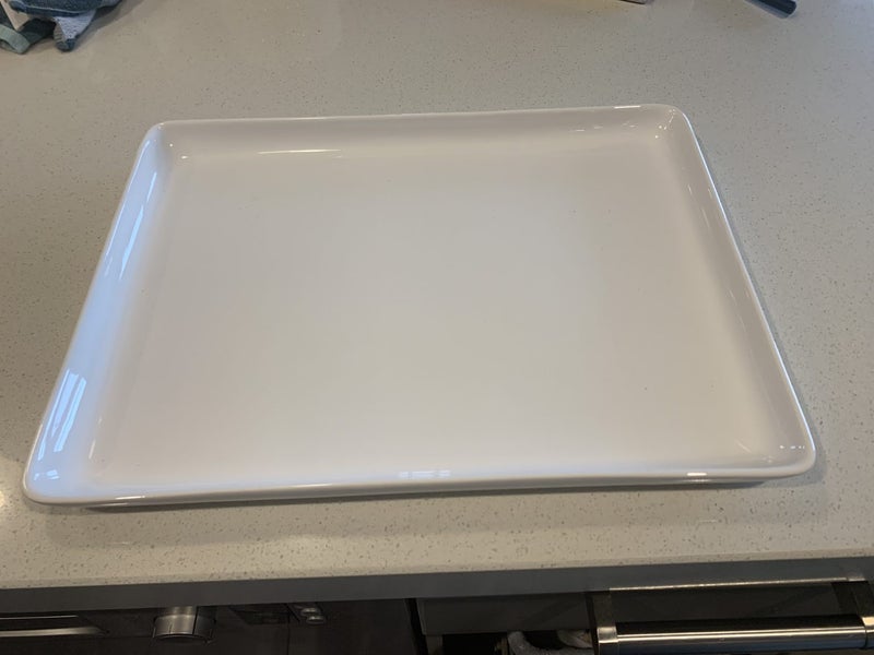 Haven - White Rectangular Table Serving Plate = 1 Bidder & 1 Views Carousel 2