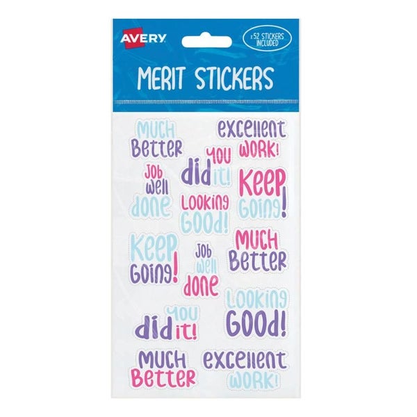 Avery Merit Stickers Samble Font 52 Pack Carousel 1