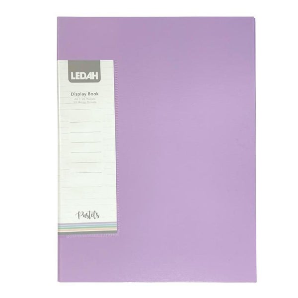 Ledah Pastels Display Book A4 Purple 20 Pocket Carousel 1