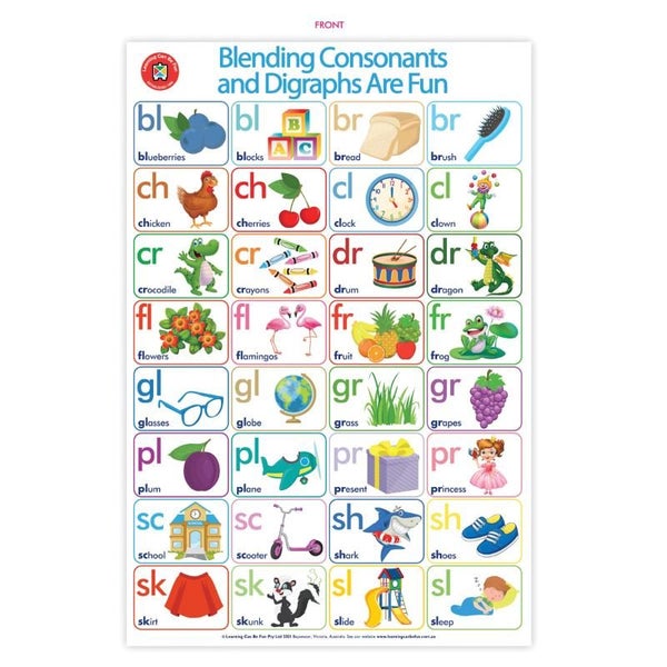 LCBF Wall Chart Blending Consonants and Digraphs Are Fun Poster Carousel 2