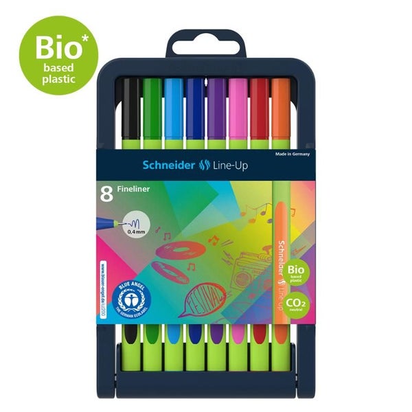 Schneider Fineliner Line-Up 0.4mm assorted pencil case stand 8 pieces Carousel 1