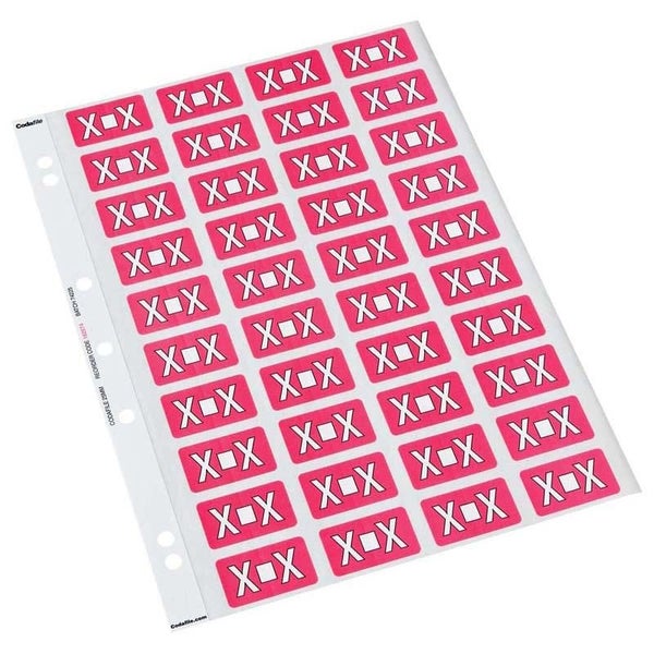 Codafile Label Alpha X 25mm Pack 5 Sheets Carousel 1