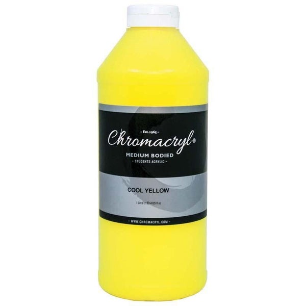 Chromacryl Acrylic Paint Student 1 Litre Cool Yellow Carousel 1