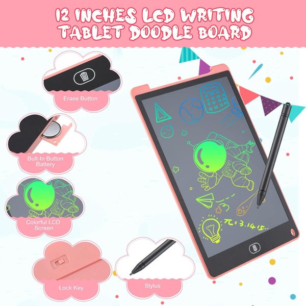 LCD Drawing Writing Board Electronic 12-INCH "WRITE & ERASE" Tablet Toy for Kids Carousel 8