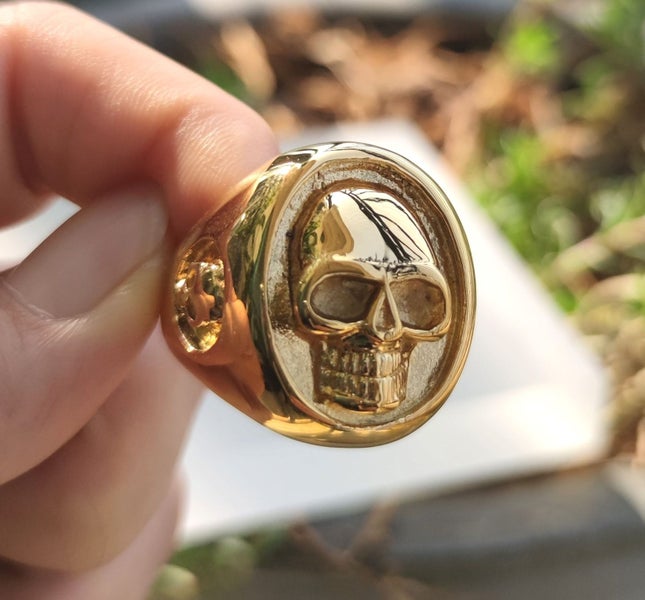 (18K Gold Filled) Skull Ring Statement Ring Steel Ring RST15KL-5 Carousel 2
