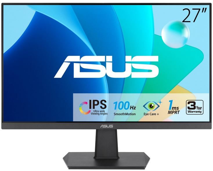 afterpay - Asus VA27EHF 27" IPS 1ms 100hz Adaptive-Sync 1080P Eye Care Monitor Carousel 1