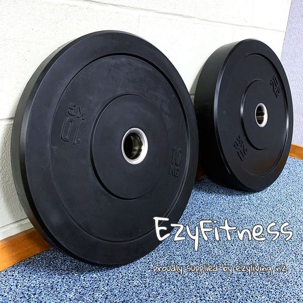 25KG Bumper Plates Black Rubber 510MM for 50mm Olympic Bar Carousel 4