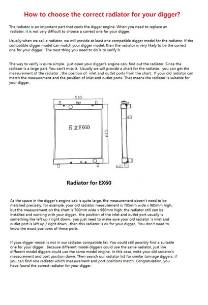 Digger Radiator for Doosan DH210-5 DH220-3/5 part no: 2202-9407 Carousel 2