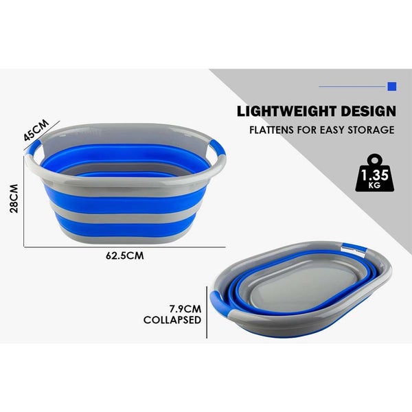 Adventure Kings Collapsible Camping Laundry Basket Heavy Duty Packs Away Flat Carousel 15