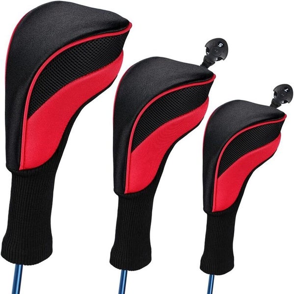 3pcs Golf Club Head Covers Set Fairway Woods Headcovers Long Neck 3636206 Carousel 1