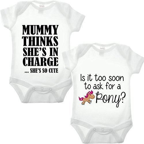 Cute Baby Double Pack Babygrow Carousel 1