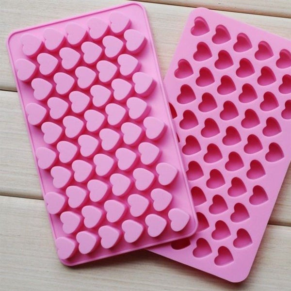2 X Heart Shape Silicone Mold Ice Cube Tray Carousel 5