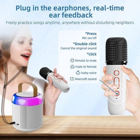 Kids family Portable Karaoke Bluetooth Speaker with Microphone Function Wireless Carousel 7