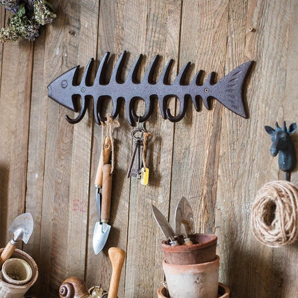 Cast Iron Fish Bone Wall Hook NZ Clearance Carousel 1
