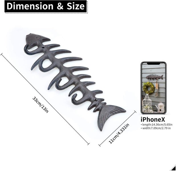 Cast Iron Fish Bone Wall Hook NZ Clearance Carousel 2