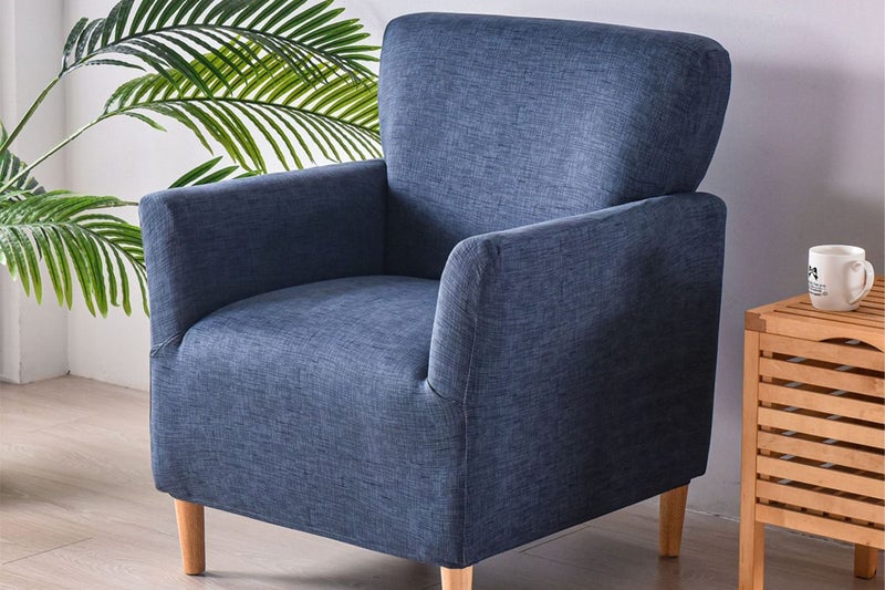 Armchair Cover Stretch Printed Sofa Protector Slipcover Single Couch Cover-Blue Carousel 3