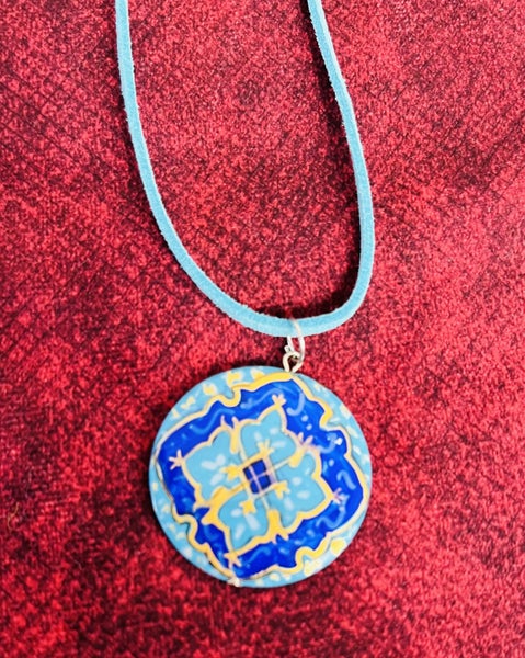 Handcraft Persian Minakari Necklace on shell Carousel 1