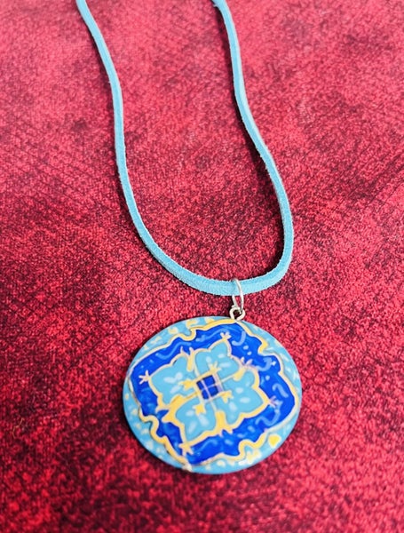 Handcraft Persian Minakari Necklace on shell Carousel 2