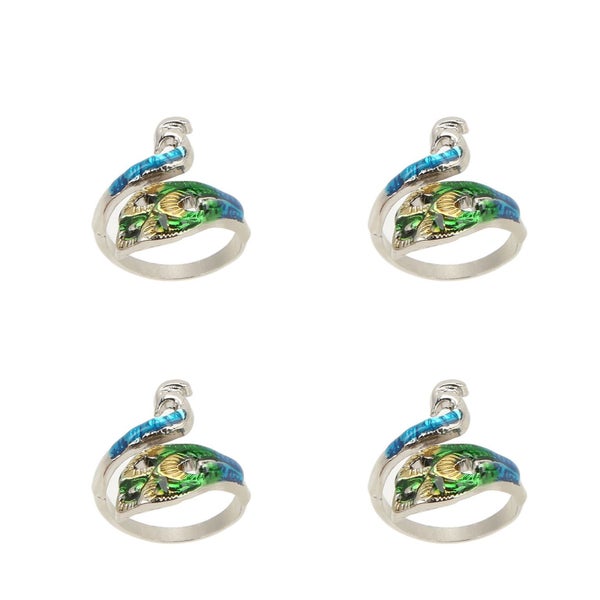 Crochet Rings Stainless Steel Unique Peacock Shape Carousel 1