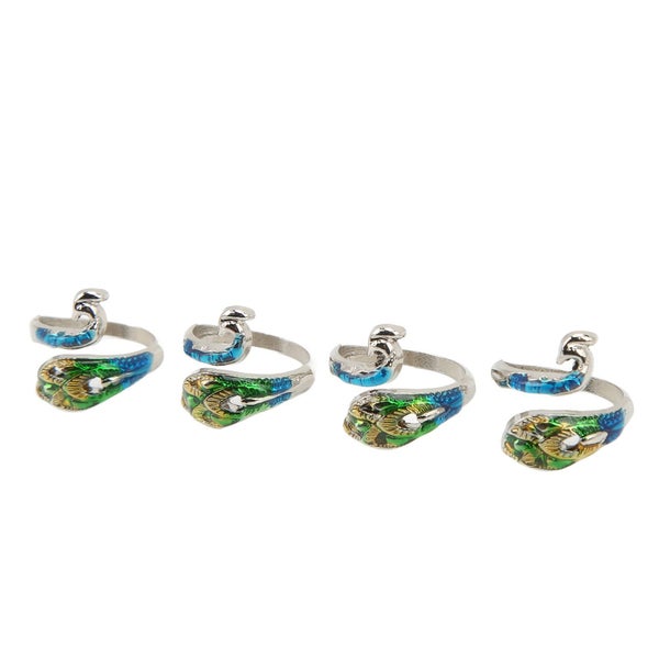 Crochet Rings Stainless Steel Unique Peacock Shape Carousel 2