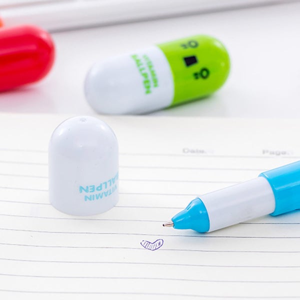 Pills Shaped Pens Smoother Writing Retractable Pens for Classroom Reward Gifts Carousel 2
