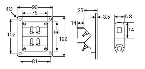 4 Way Speaker Terminal Binding Post Gold Rect Carousel 2