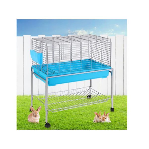 Rabbit Cage Hutch Cages Indoor Hamster Enclosure Carrier Bunny Blue Carousel 5