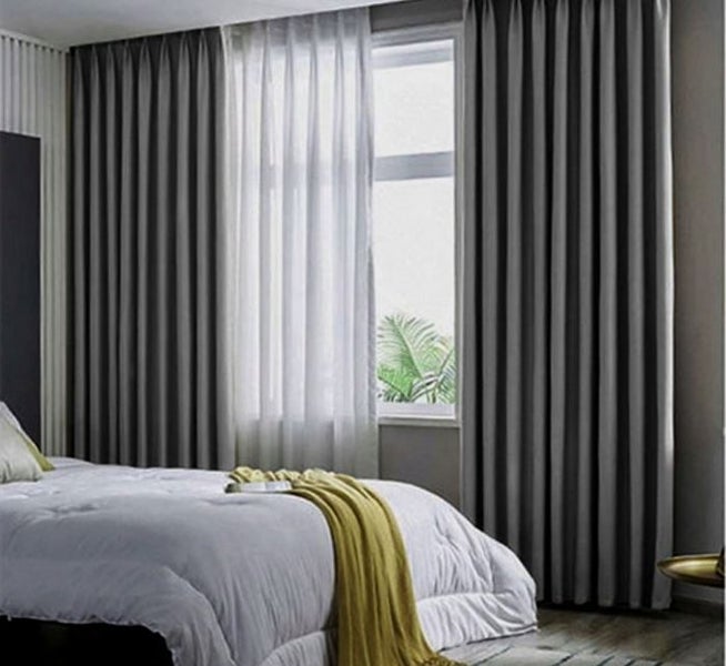 Thick & Heavy Linen Effect Blockout Thermal Ready to Hang Curtains Carousel 1