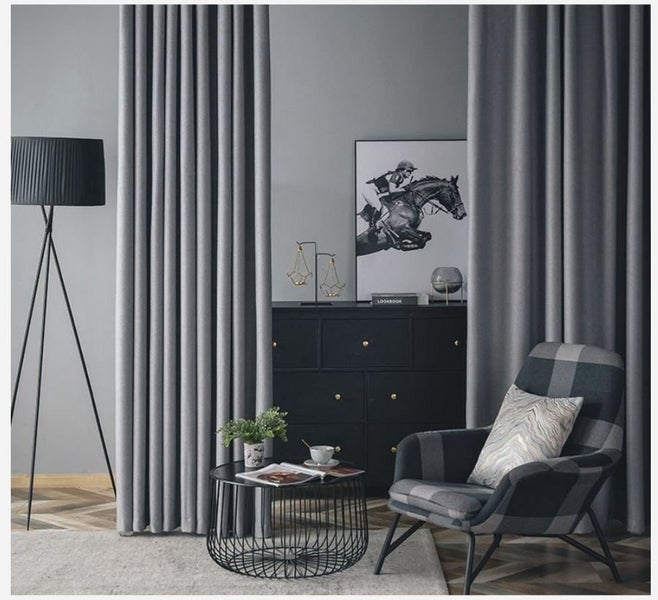 460CM X205CM Thick & Heavy Linen Effect Blockout Thermal Ready to Hang Curtains Carousel 1