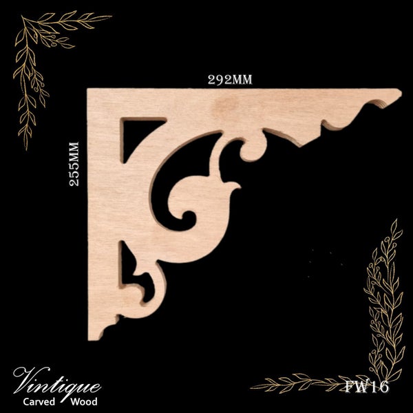 Carved wooden Lace Fretwork Corner -Rusell (FW16) 292mm x 255mm Carousel 3